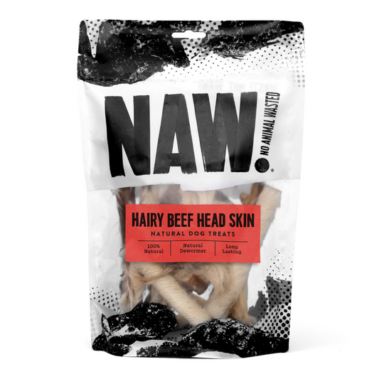 NAW Hairy Beef Head Skin Dog Treats