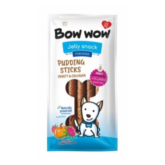 Pudding Sticks For Dogs- Insect & Collagen Bacon Flavour (6 Pack)