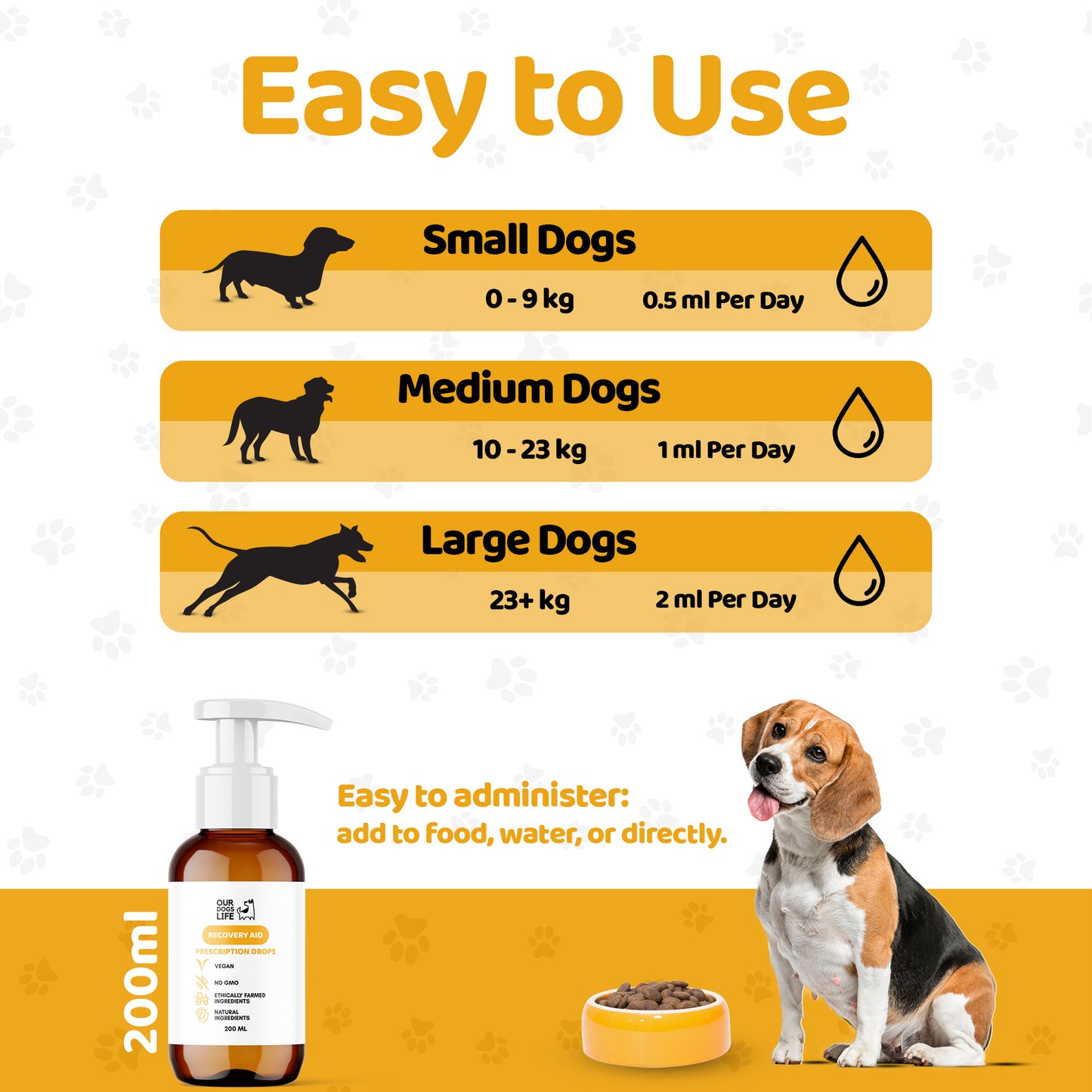 Dog Recovery Supplement Drops