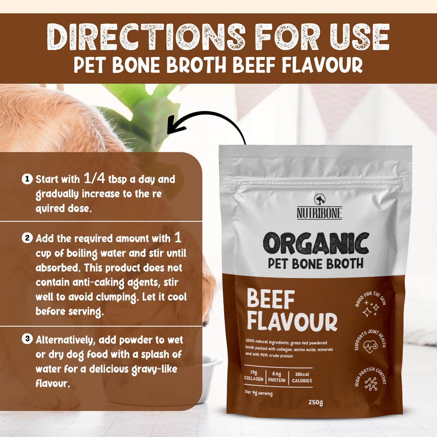 Bone Broth For Pets Beef Flavour