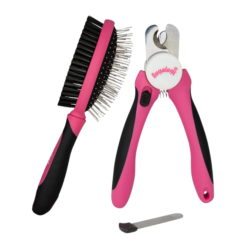 Bugalugs Pet Grooming Bundle – Brush Nail Clippers Set