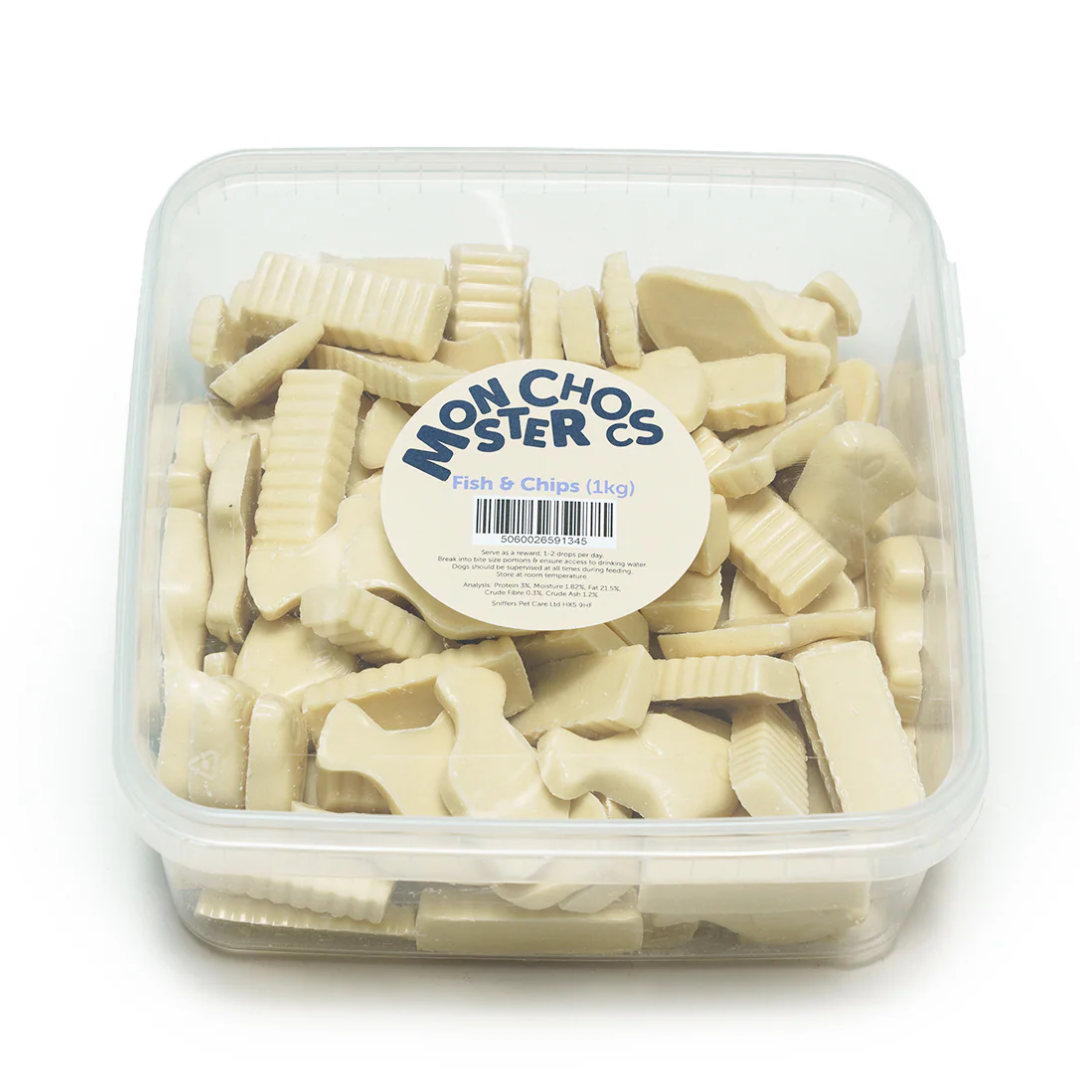 Chocolate Dog Treats Fish & Chips (1kg)