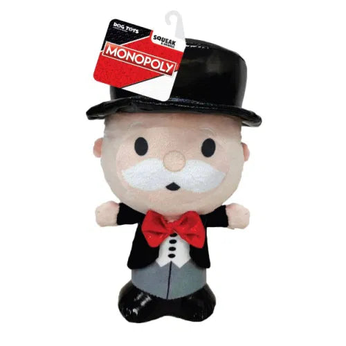 Hasbro Dog Toys Monopoly Mr. Money Bags Squeak and Crinkle Plush 7in