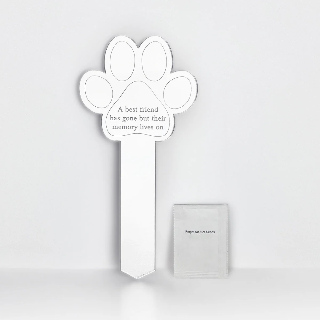 Paw Print Memorial Garden Planter & Forget Me Not Seeds