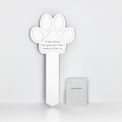 Paw Print Memorial Garden Planter & Forget Me Not Seeds