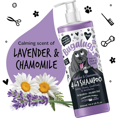 Bugalugs Lavender & Chamomile 4 in 1 Dog Shampoo