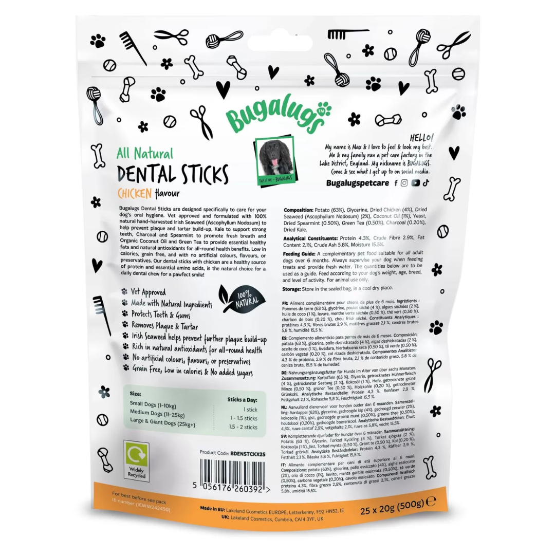 Dental Sticks for Dogs - Chicken Flavour 25 Sticks
