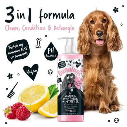 Bugalugs 3 in 1 Pet Shampoo, Conditioner & Detangler