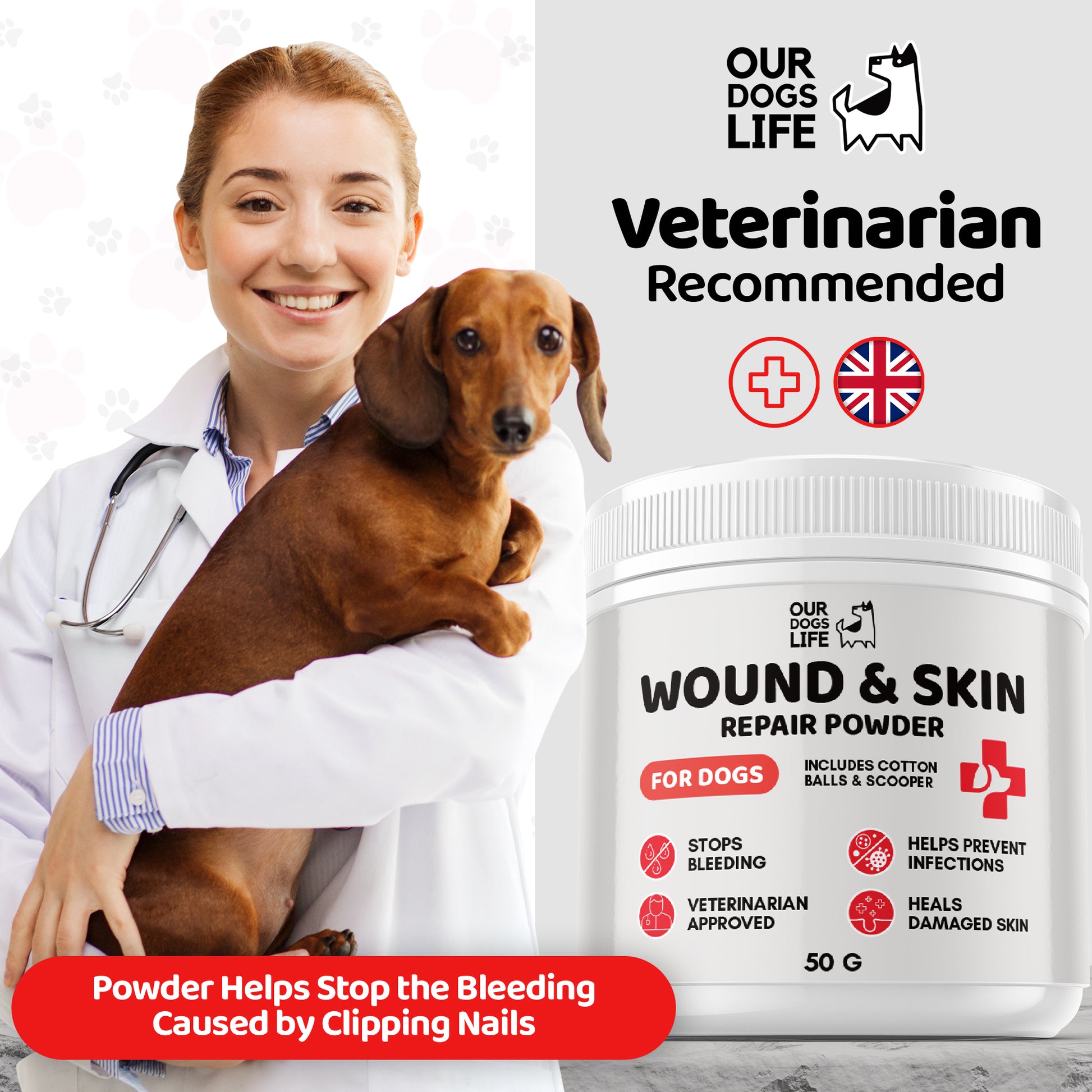 Wound Skin Repair Powder For Dogs – OurPetsLife - Main Image