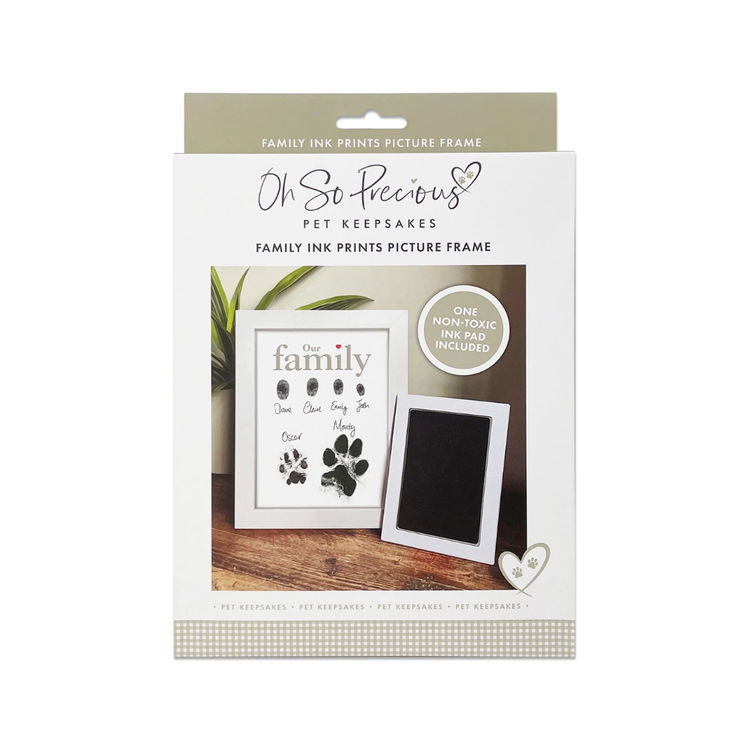 Family Finger & Pet Paw Print Frame With Ink Kit