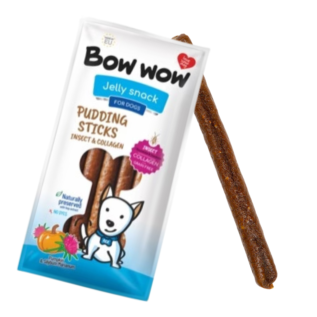 Poding Stick Bow Wow Pudding Sticks For Dogs | Insect & Collagen Bacon Flavour ...