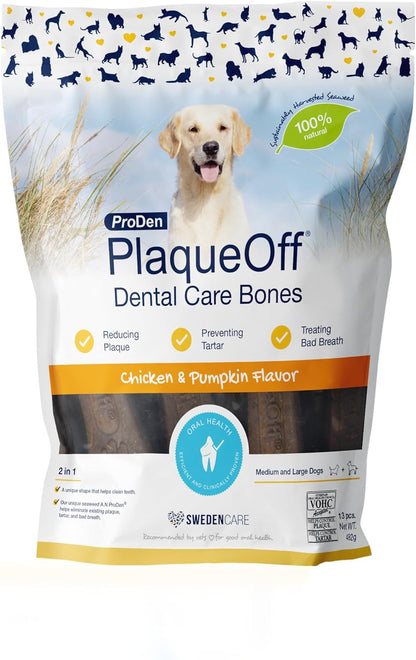 ProDen PlaqueOff Dental Care Bones – Chicken & Pumpkin Flavour 13s