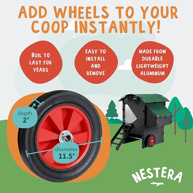 Nestera Set of Two Wheels for Large Penthouse Coop
