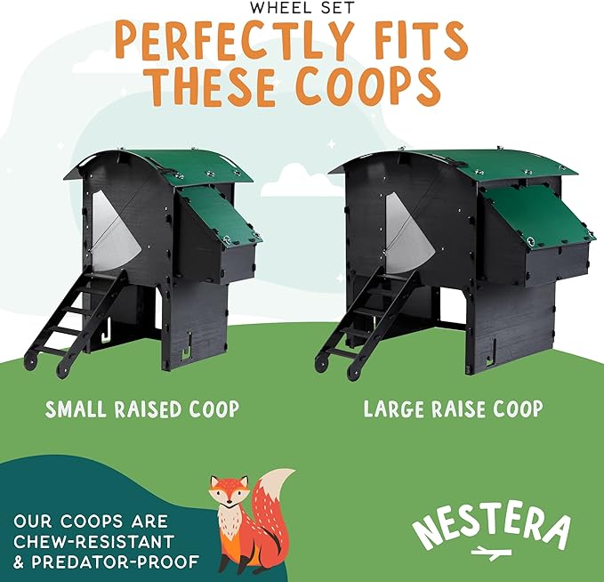 Nestera Set of Two Wheels for Large Penthouse Coop