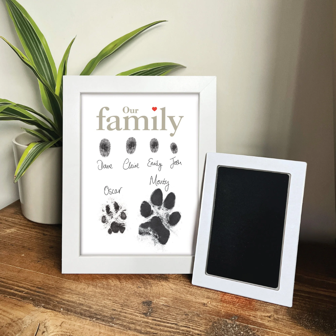 Family Finger & Pet Paw Print Frame With Ink Kit