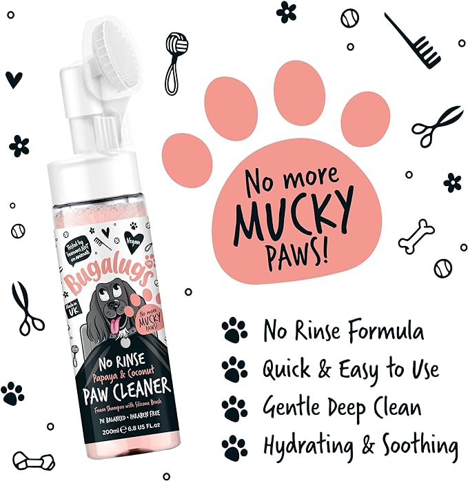 Bugalugs No Rinse Paw Cleaner Shampoo in Papaya and Coconut