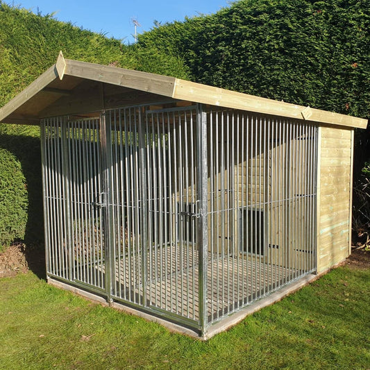 Benchmark Dog Kennel - Double 10 x 12ft, Premium Wood Range