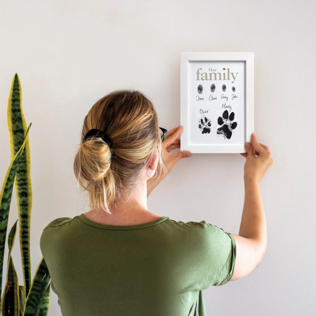 Family Finger & Pet Paw Print Frame With Ink Kit