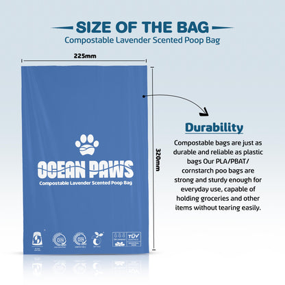 Compostable Dog Poo Bags 8 Rolls (120 bags)