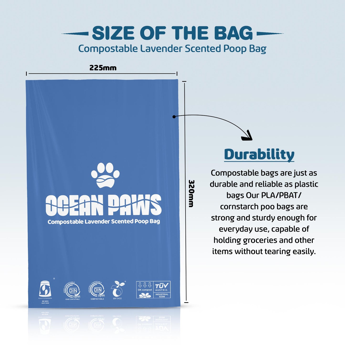 Compostable Dog Poo Bags 18 rolls (270 bags)