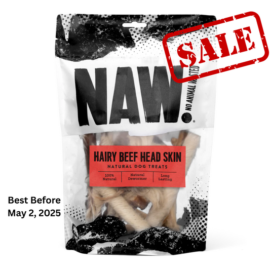 NAW Hairy Beef Head Skin Dog Treats