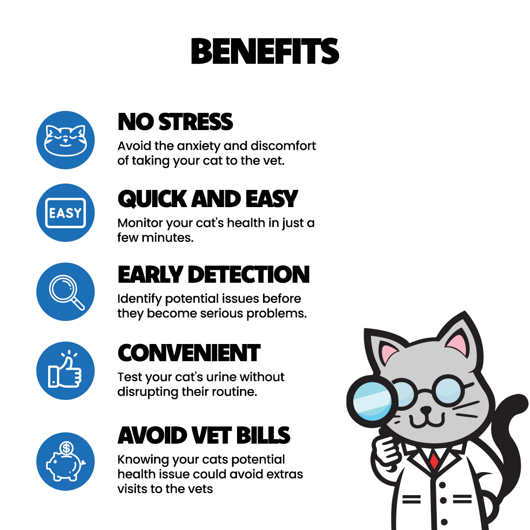 Dr Ted Cat Urine Test Kit Hematuria / Blood Detector 5 Packs