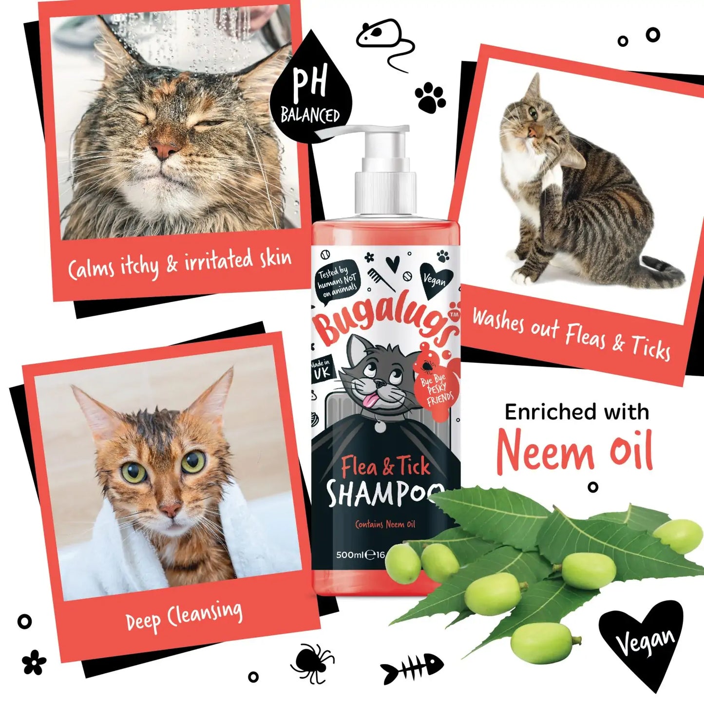 Bugalugs Cat Flea and Tick Shampoo