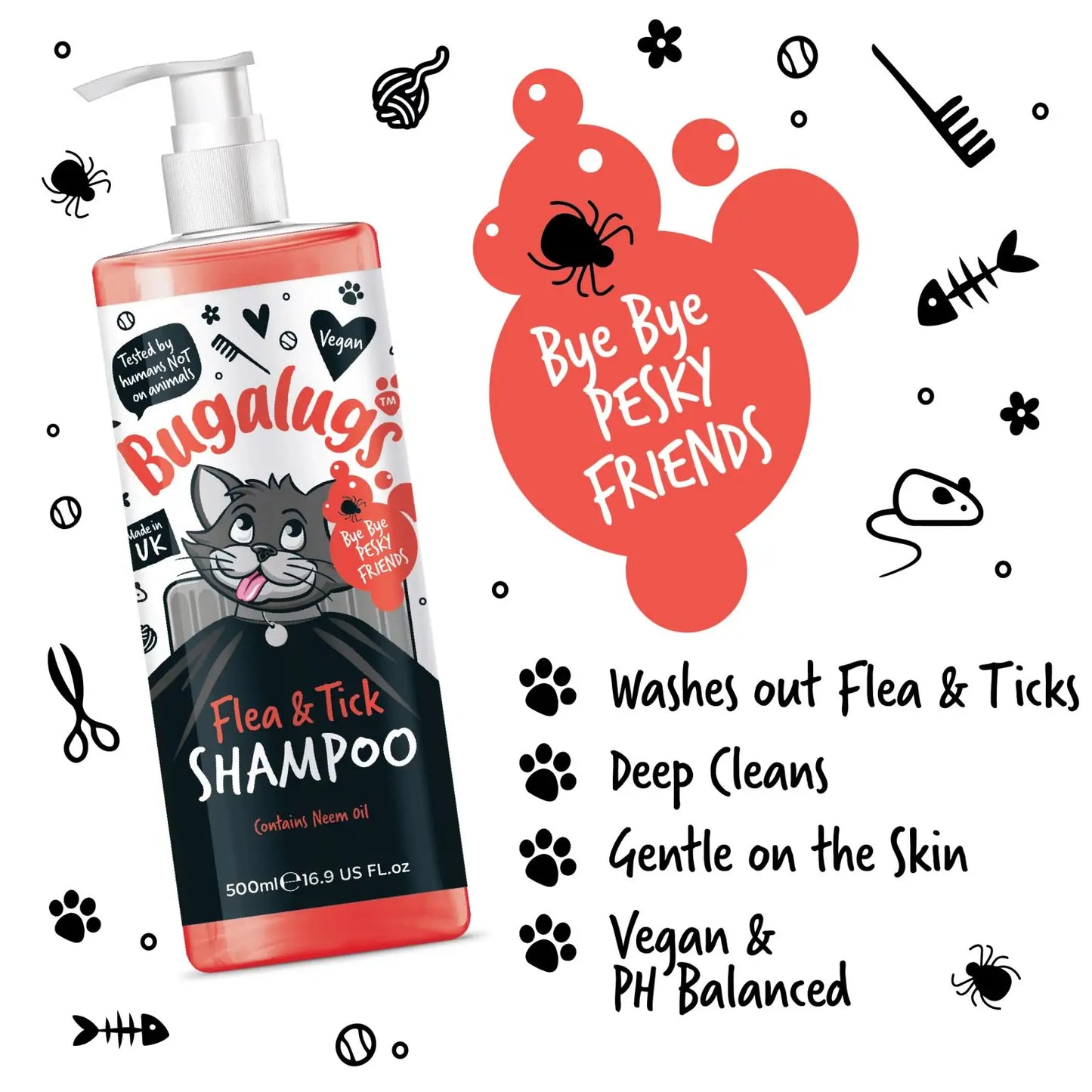 Bugalugs Cat Flea and Tick Shampoo