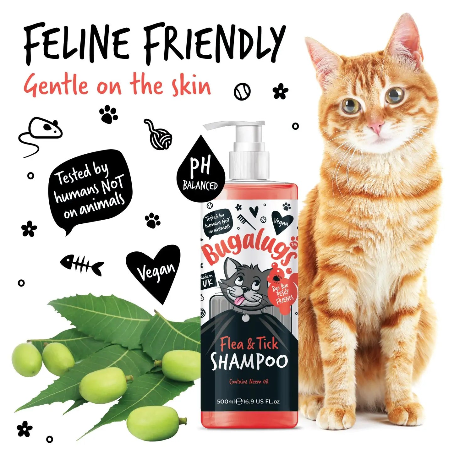 Bugalugs Cat Flea and Tick Shampoo