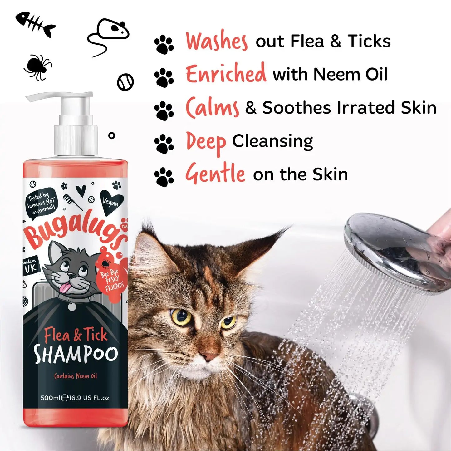 Bugalugs Cat Flea and Tick Shampoo