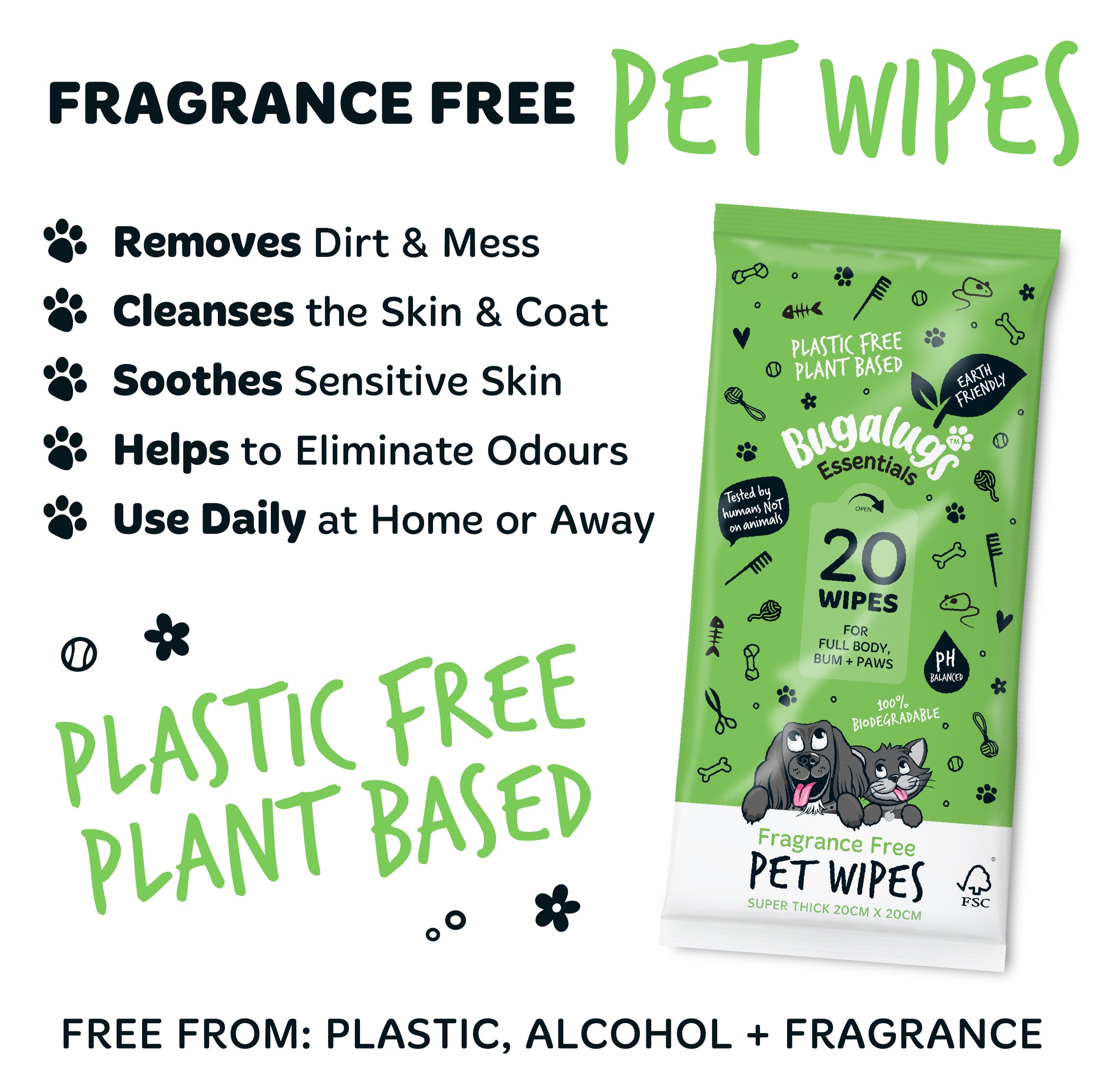 20 Biodegradable Wipes (Travel Pack)