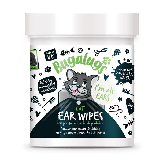 Bugalugs CAT Ear Wipes (100 Biodegradable Wipes)