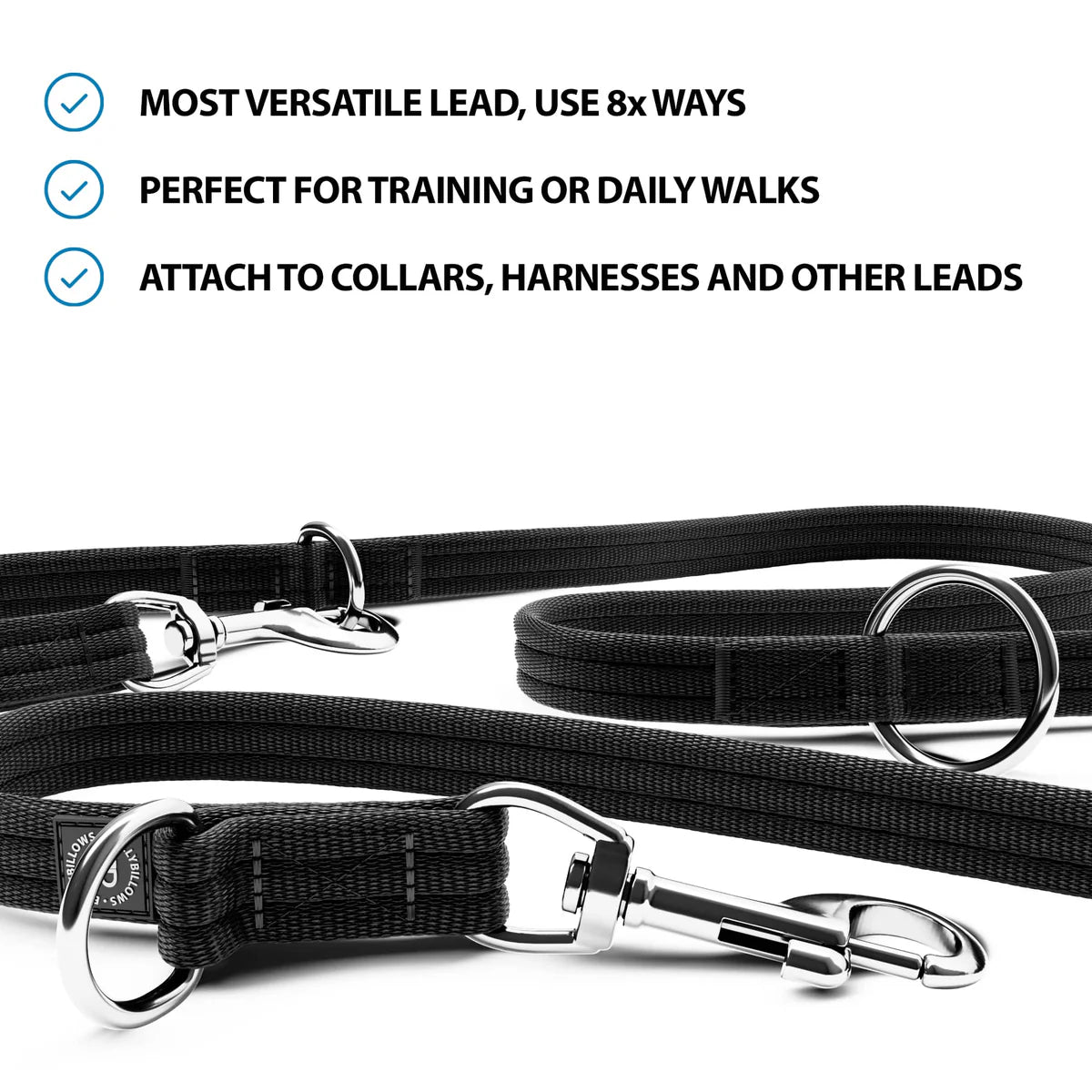 Leather double ended dog lead online