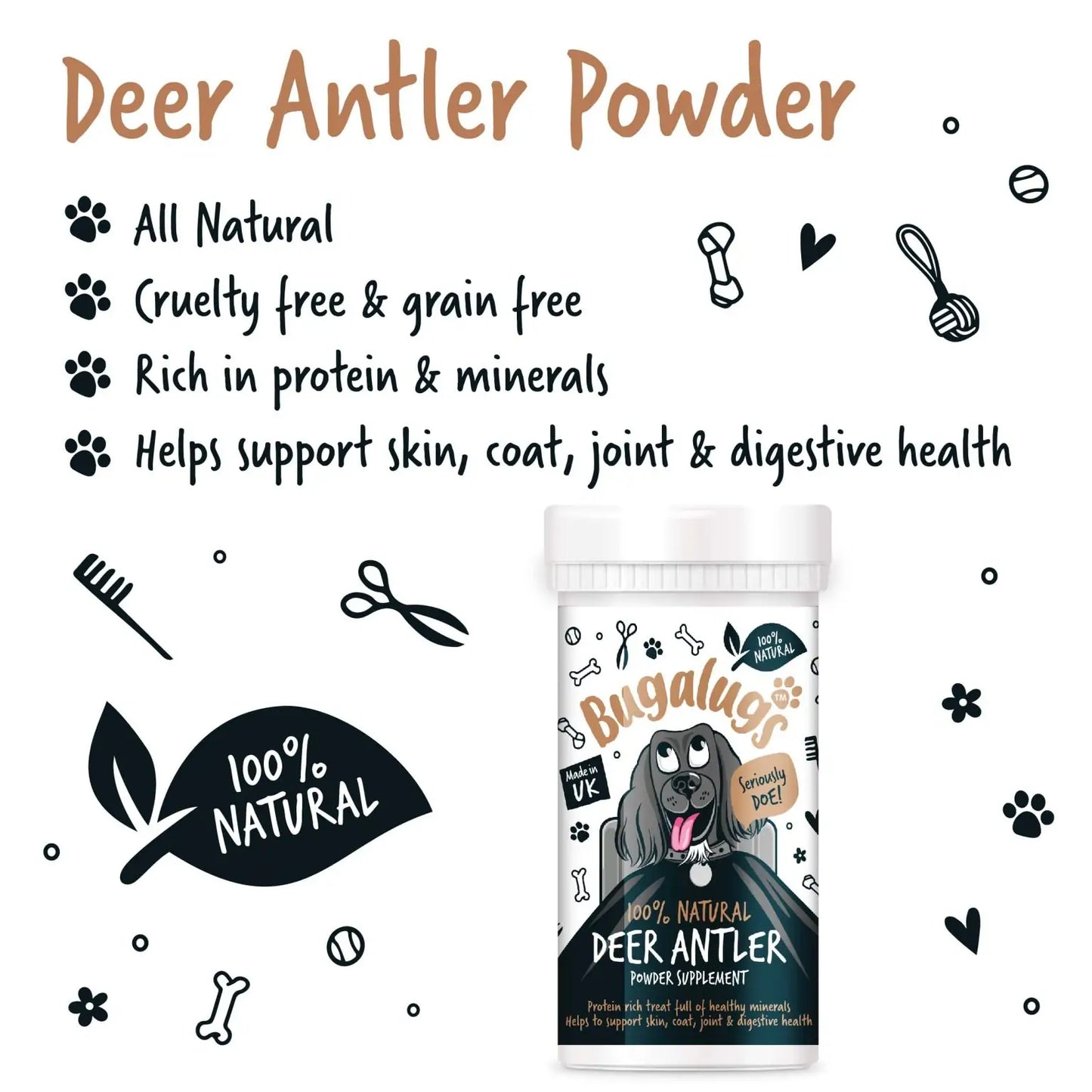 Bugalugs Deer Antler Powder for Dogs