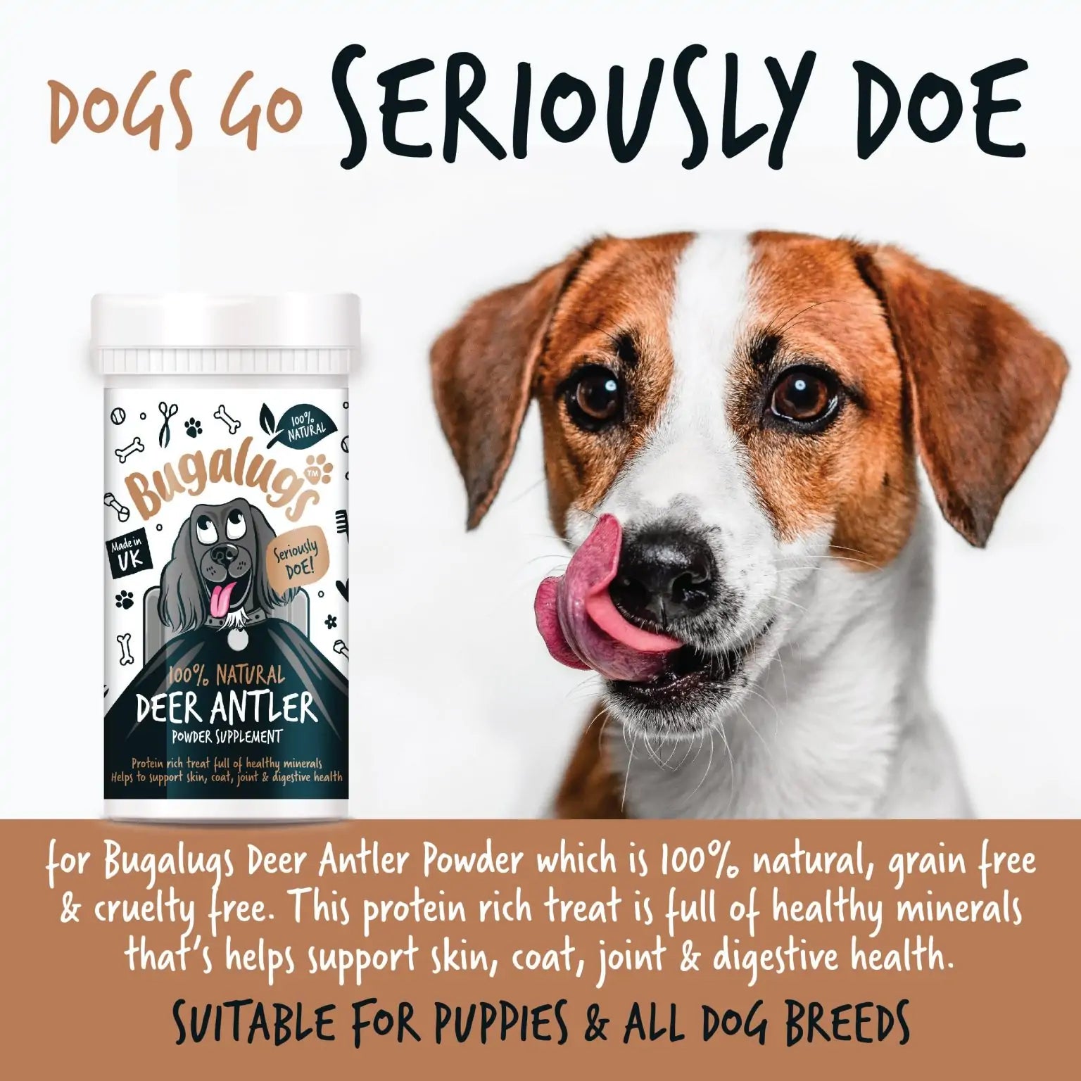 Bugalugs Deer Antler Powder for Dogs