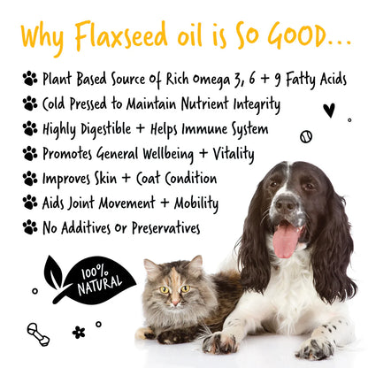 Natural Flaxseed Oil Supplement for Dogs & Cats