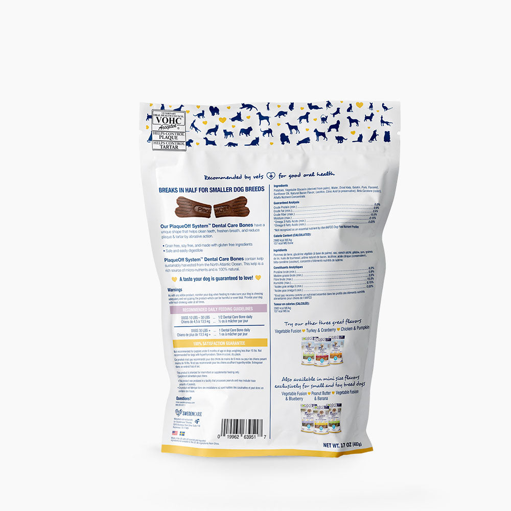ProDen PlaqueOff® Dental Care Bones – Bacon Flavour