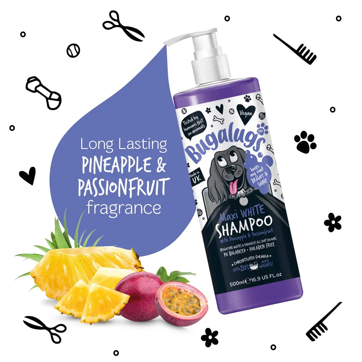 Bugalugs Maxi White Dog Shampoo
