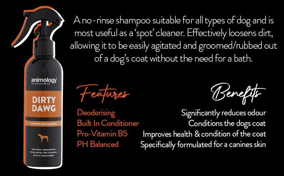 Animology Dirty Dawg No Rinse Shampoo 250ml