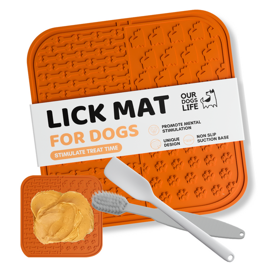 Lick Mat For Dogs with Spreader & Brush